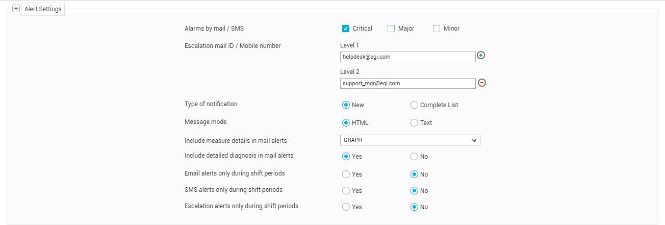 Configuring Alert Settings