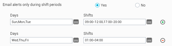 Configuring Day-Shift Combinations