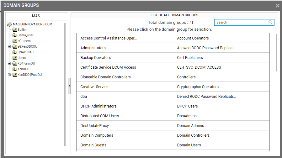 Choosing Domain User Group