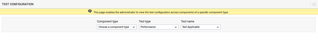Choosing Criteria to View Test Configuration