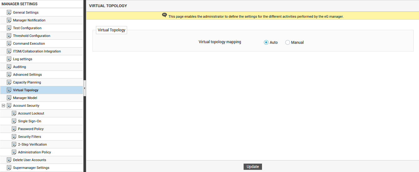 Configuring Virtual Topology Settings