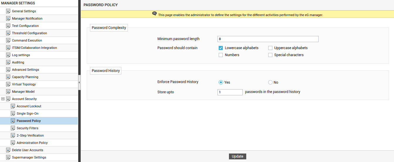 Configuring Password Policy