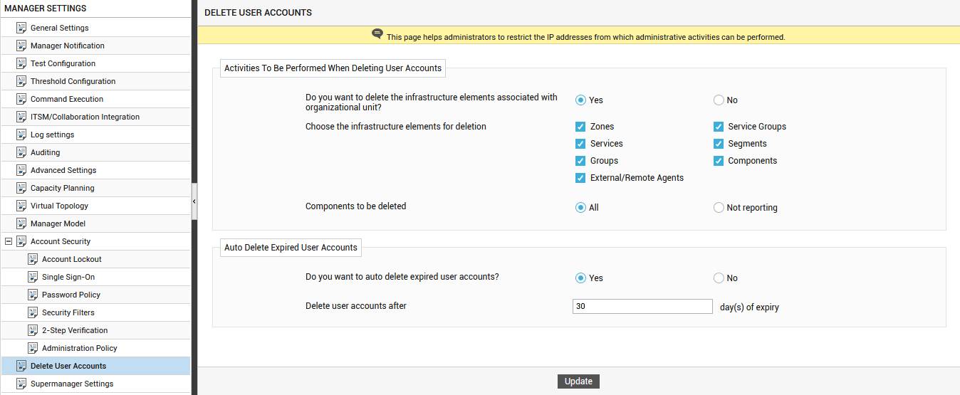 Configuring Automatic Deletion of Associated Elements