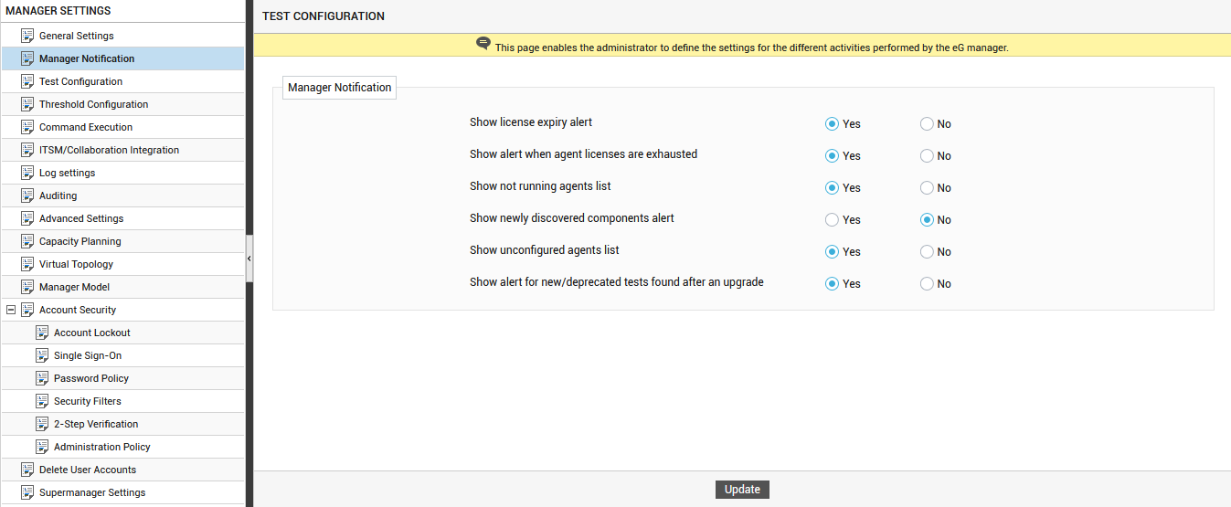 Configuring Manager Notification