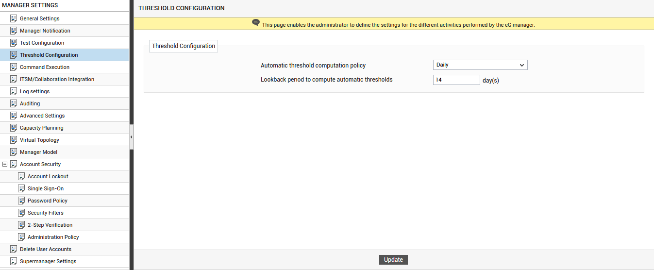 Configuring Threshold Configuration Settings