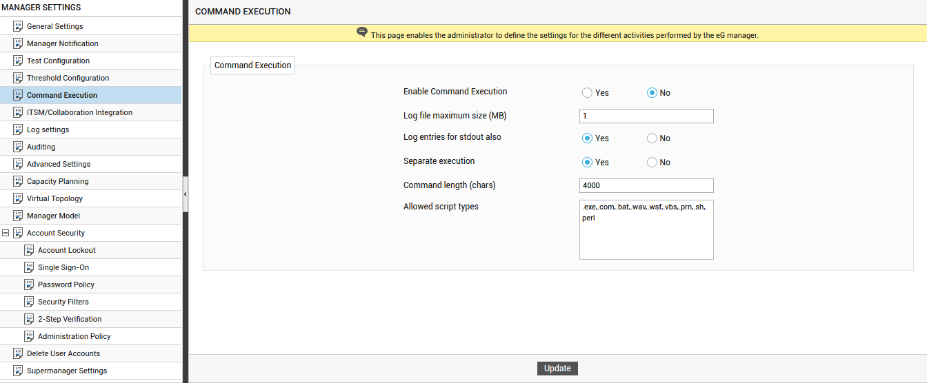 Configuring Command Execution on Alerting