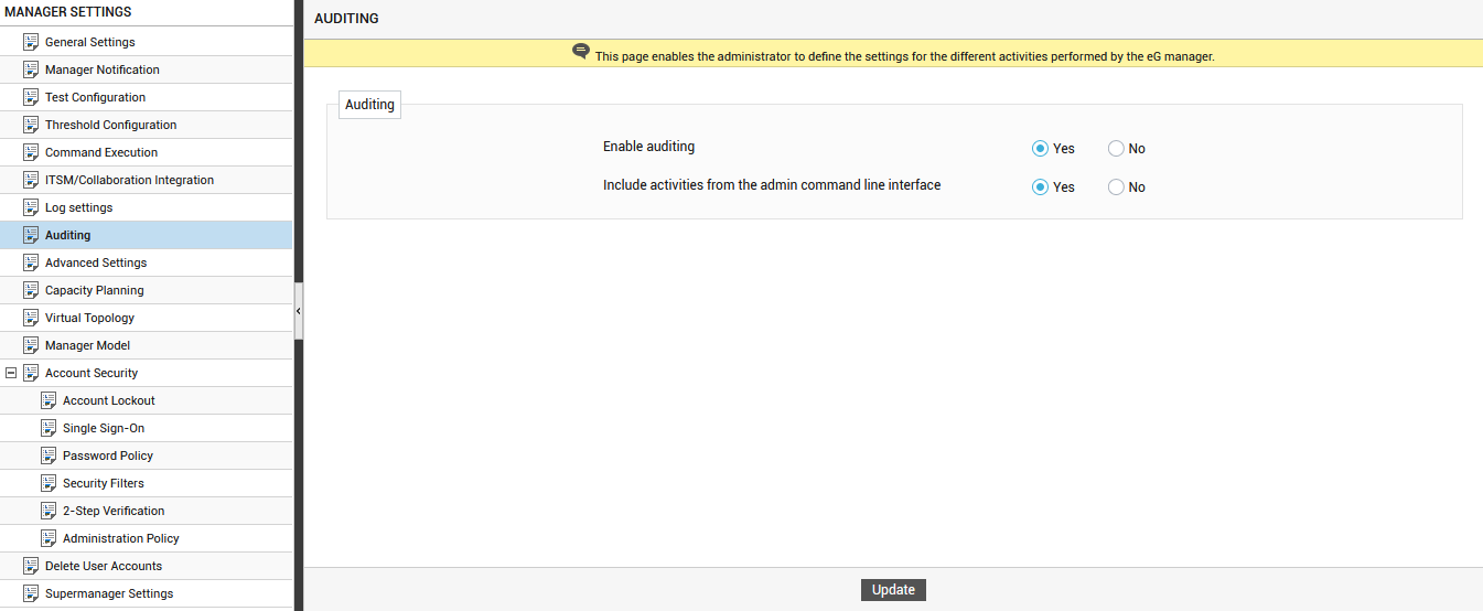 Enabling Audit Logging
