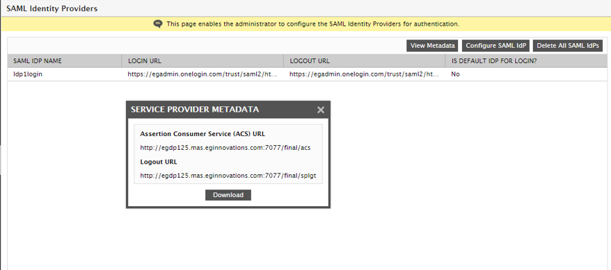 Determining ACS and Logout URLs