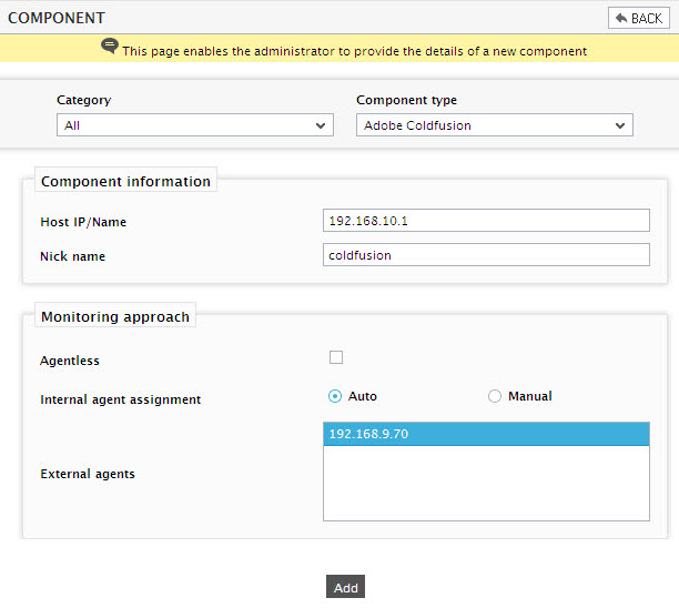 Adding Adobe ColdFusion Server for Monitoring