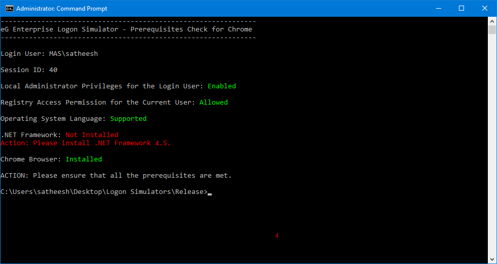 Script with failed pre-requisite