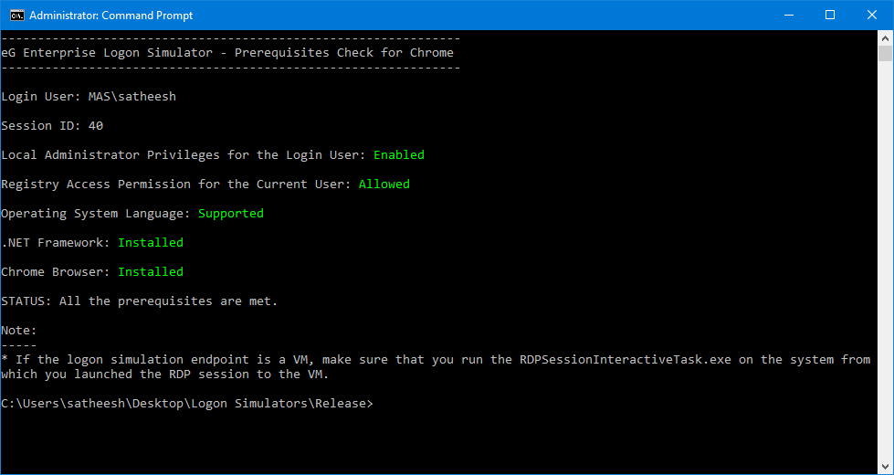 Script with fulfilled pre-requisites