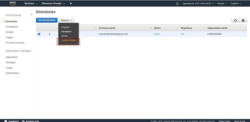 Updating details of selected URL