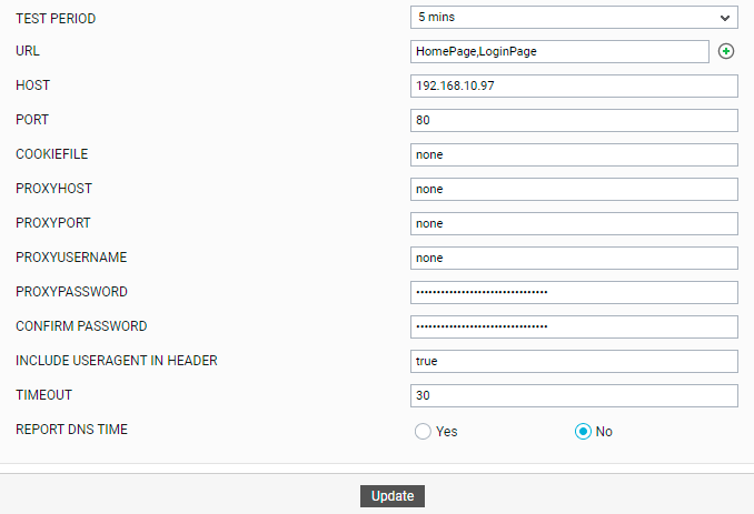 Multiple URLs Displayed for HTTP Test of Apache Web Server