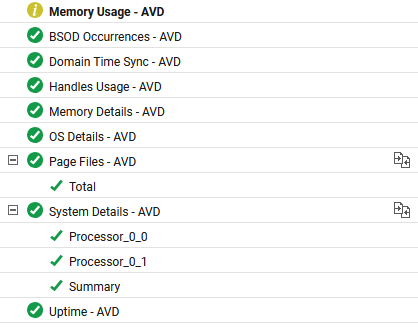 Tests associated to VM Operating System tab page 