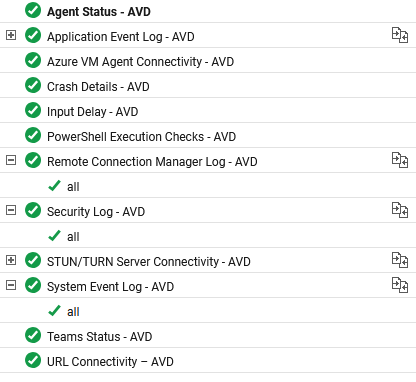 Tests associated to Sessions tab page