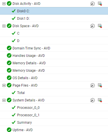 Tests associated to VM Operating System tab page 
