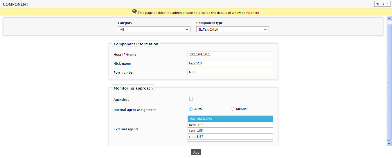 Adding BizTalk 2010 component
