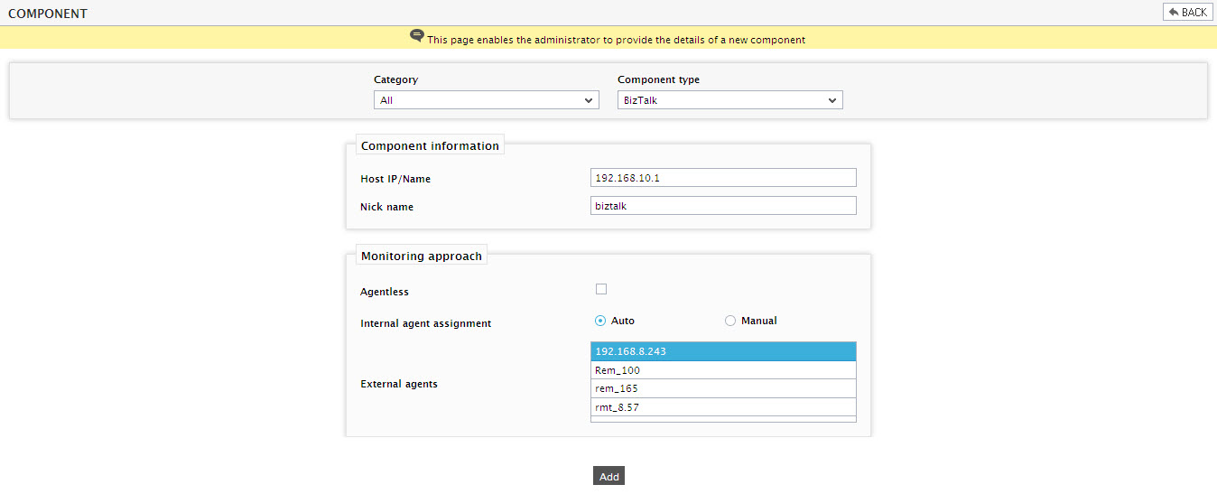 Adding BizTalk component