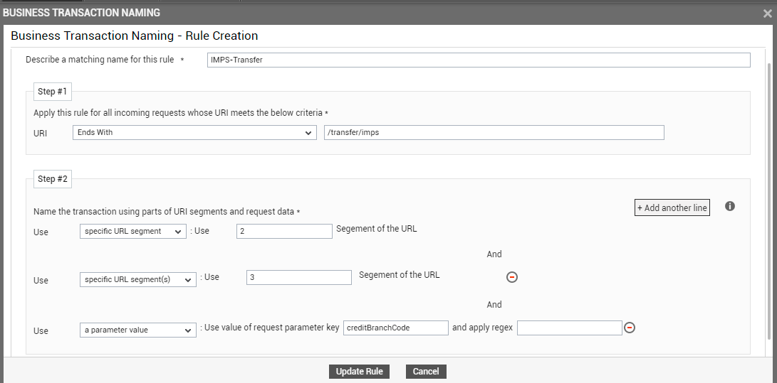 Configuring New Transaction Naming Rule
