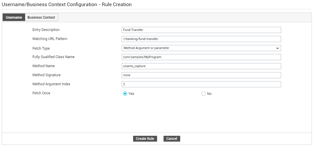 Adding New Rule For Capturing User Name