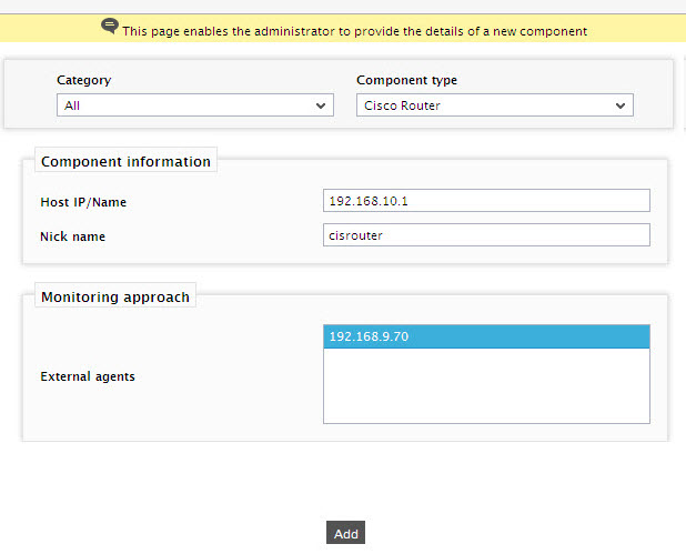 Adding Cisco Router component