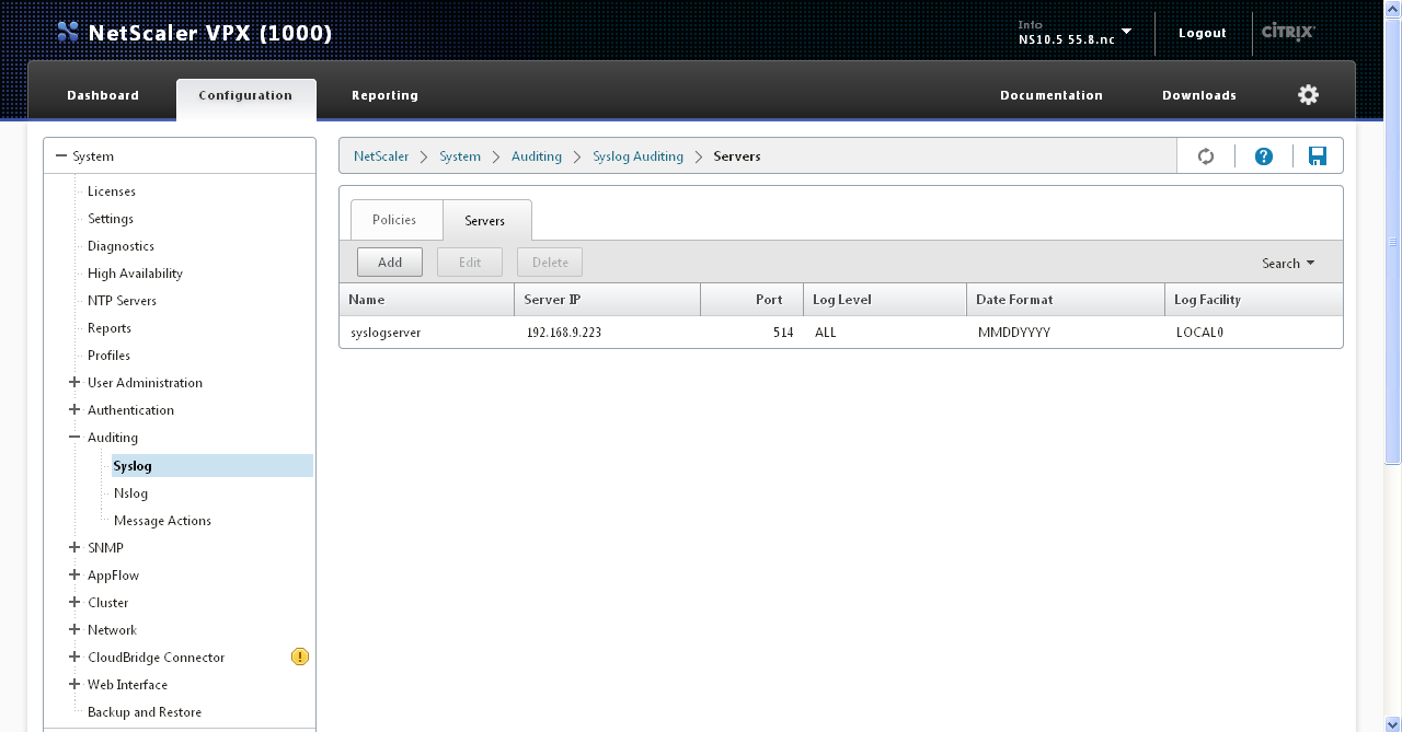 Netscaler syslog 3