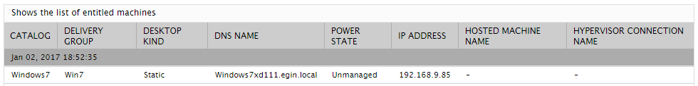 Detailed diagnosis for Entitled machines measure