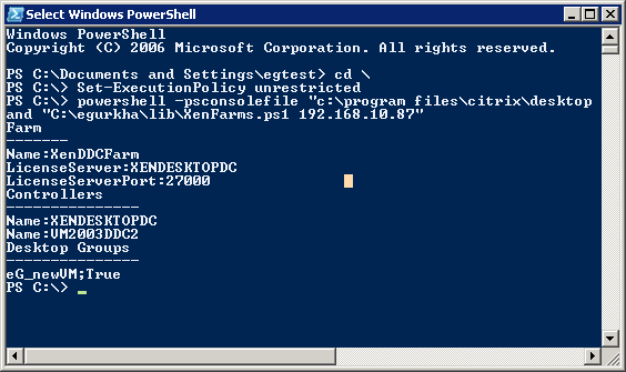 Powershell script output