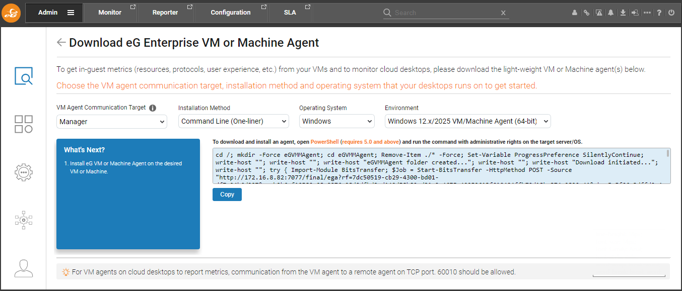 Installing VM agent on Windows desktop