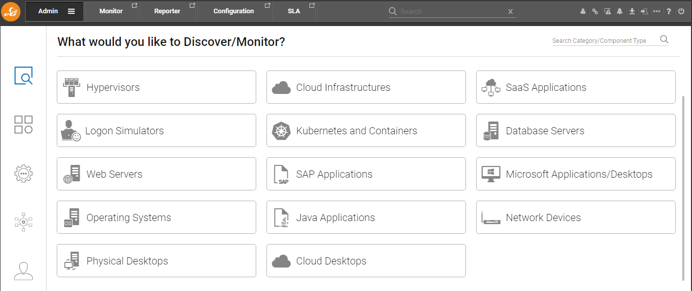 Selecting Discover/Monitor Page