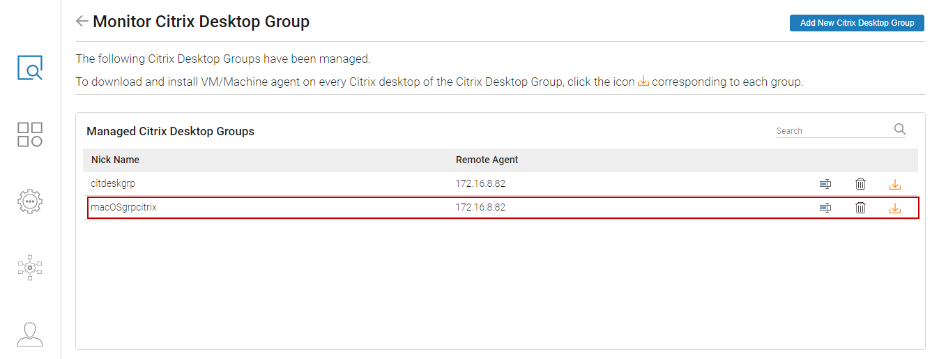 Newly managed Physical Desktop Group Component