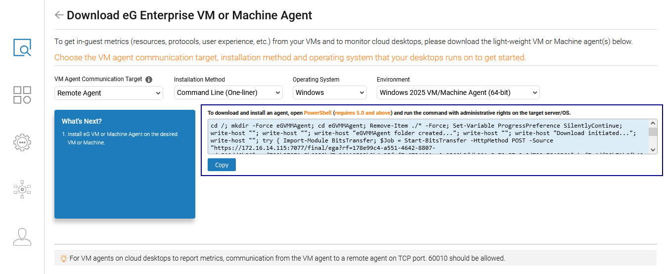 Installing VM agent on Windows desktop