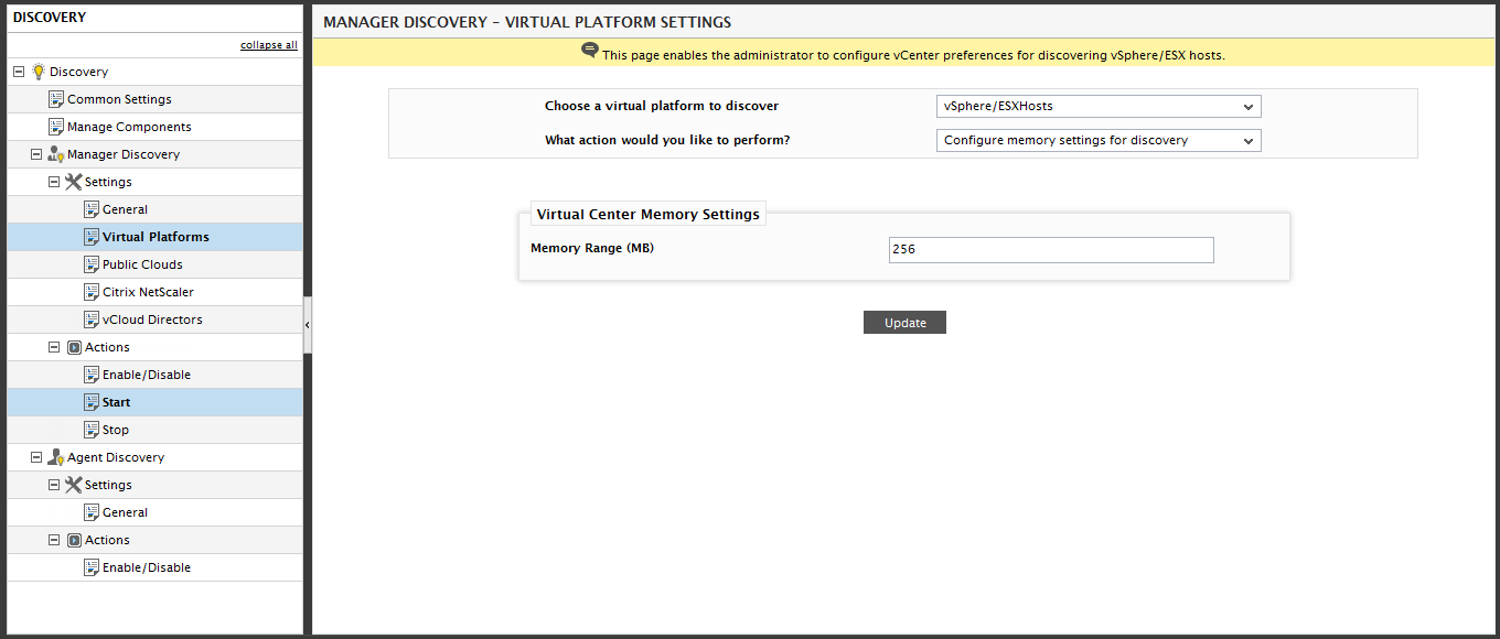 Overriding Default memory settings of eG Manager