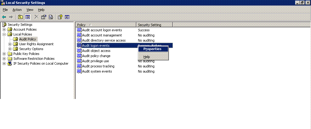 Properties of Audit Logon Events