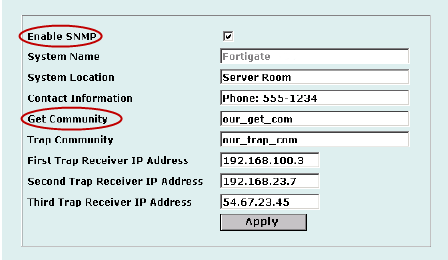 Enabling SNMP