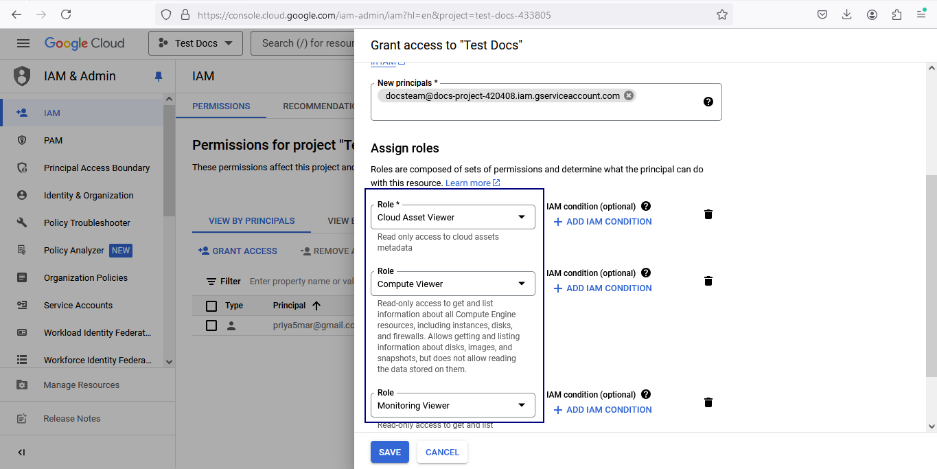 Assigning Roles to Projects
