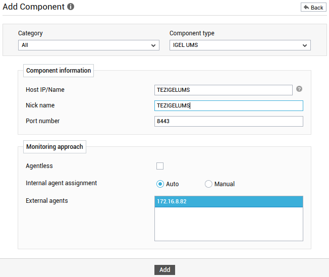 Adding IGEL UMS Component 