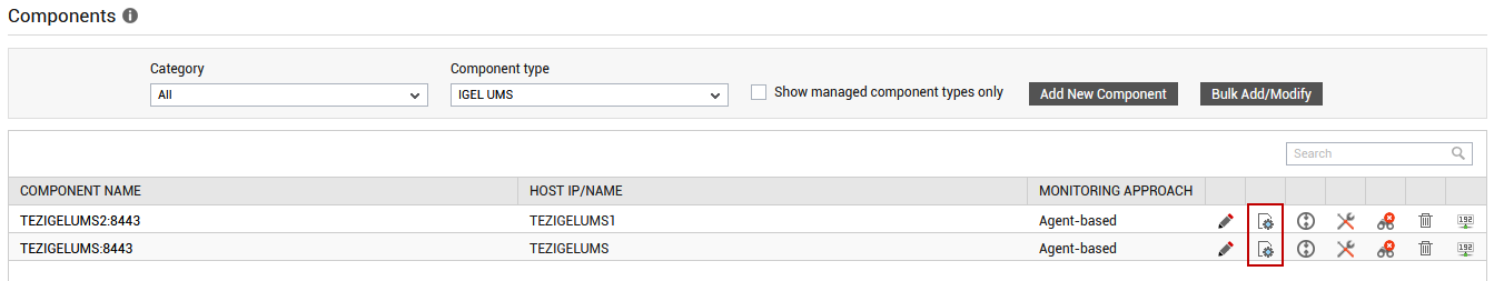IGEL UMS Components List