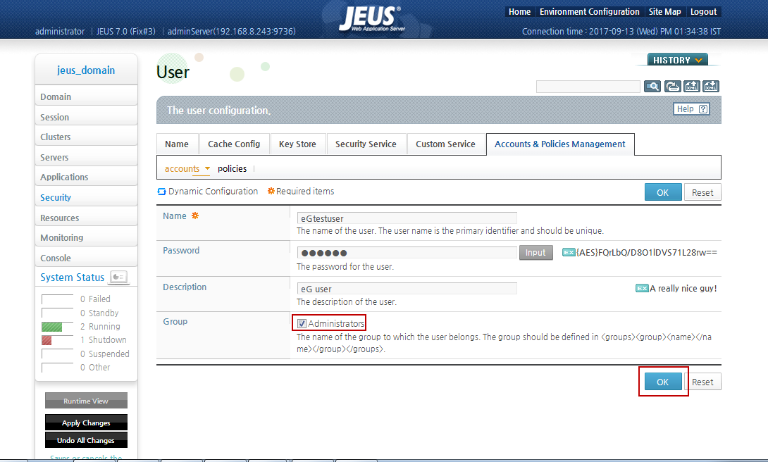 Configuring User Details