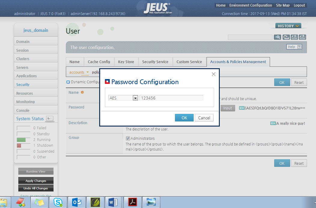 Configuring User Password