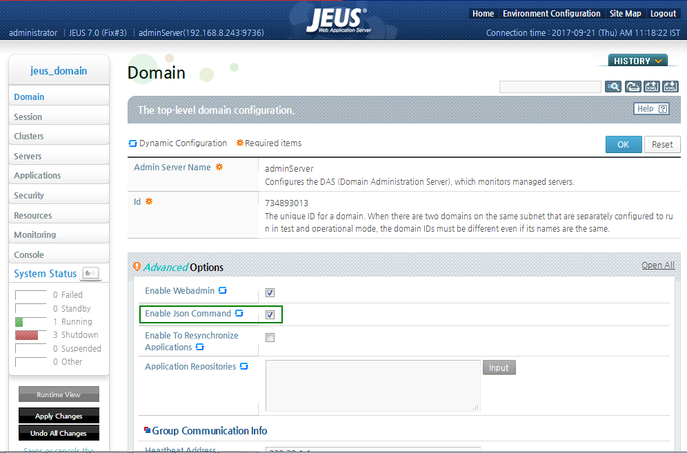 Enabling JSON Commands
