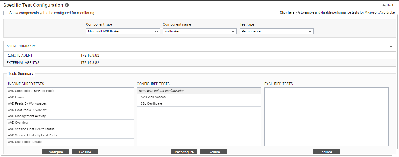 Microsoft AVD Broker Component Unconfigured and Configured Tests List
