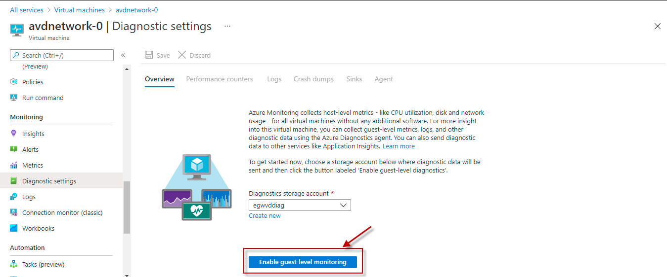 Clicking On Enable Guest-Level Monitoring Button