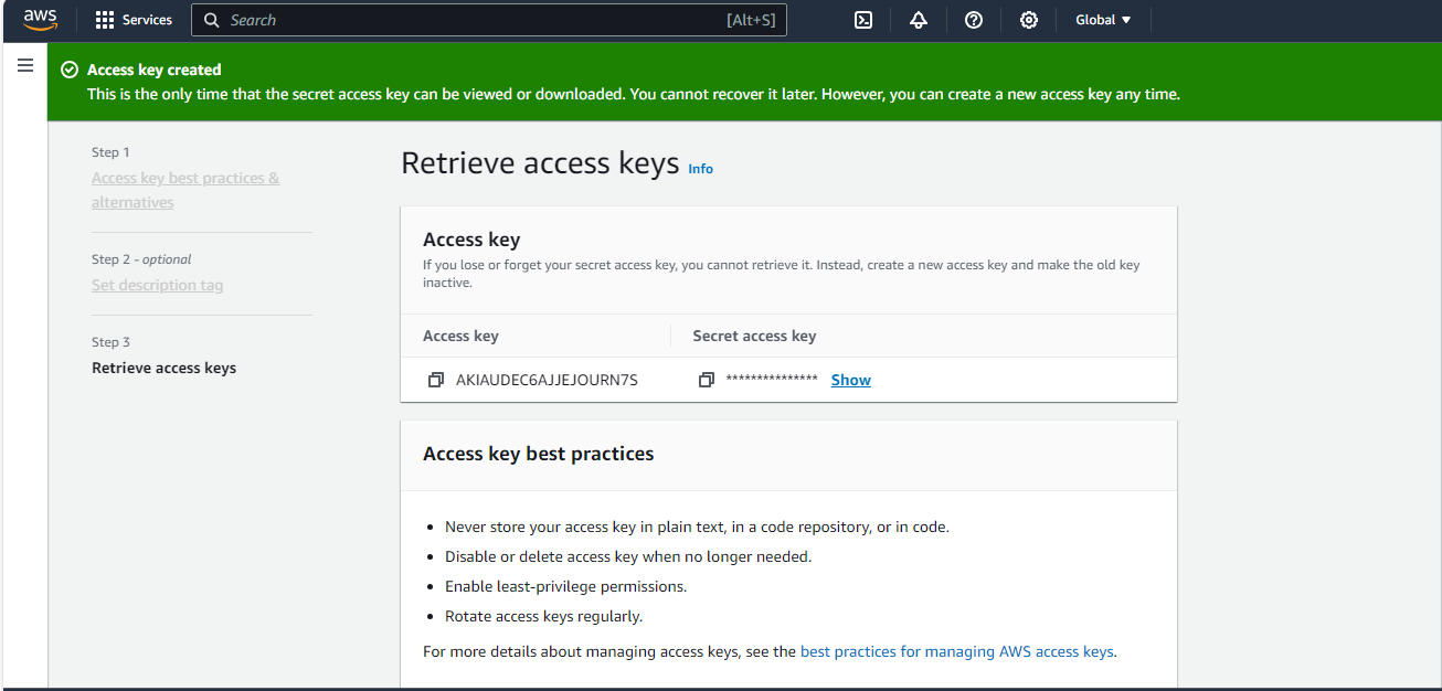 Access Key and Secret Key