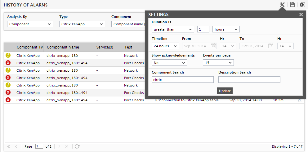 Settings to Search for Components