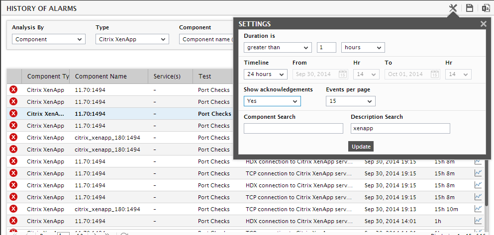 Displaying Acknowledgements in Alarm History