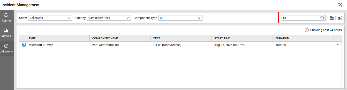 Unknowns of Chosen Component
