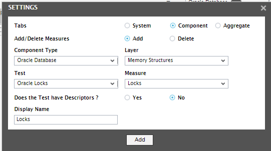 Set Component Flag in Settings Window