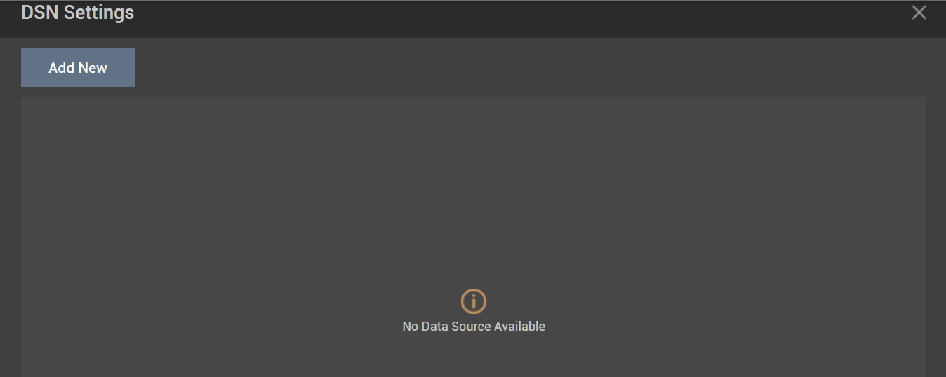 No Data Source Available Message