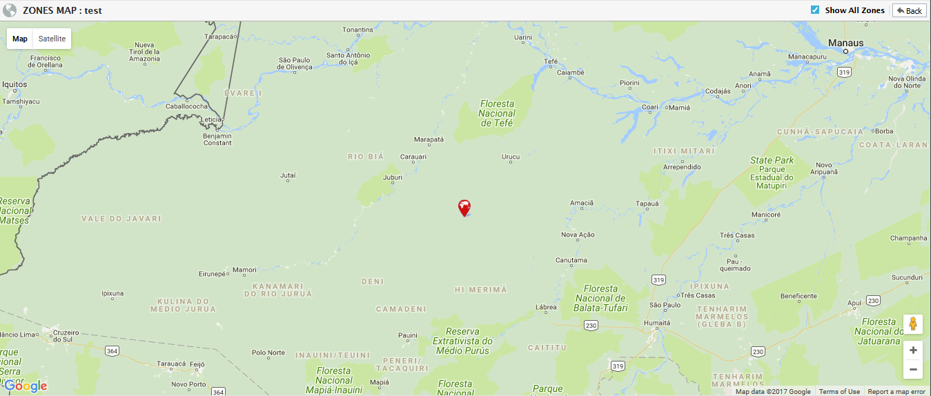 Zoom into Zone Location